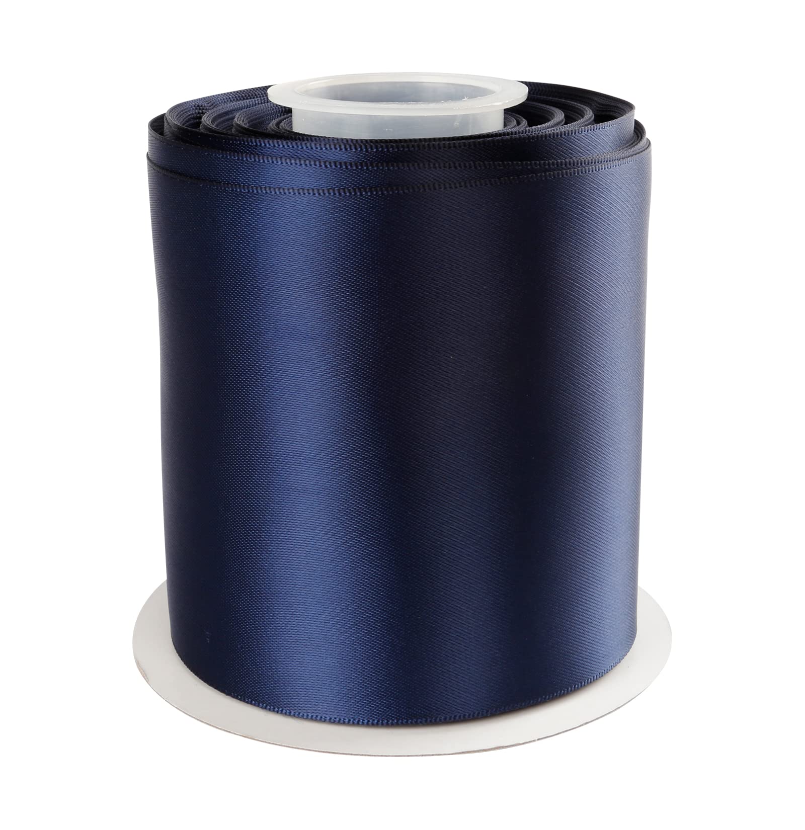 AVANAVA 100mm Wide Ribbon Double Face Satin Ribbon - 22 Meters (370-Navy)