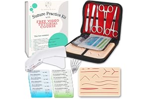 WILLOWWISE Suture Practice Kit for Med/Vet Student-Free Video Tutorial Suture Course-Skin Stapler-Highest Quality Mesh Reinforced Suture Pad-All in One Practice Suture Kit w/Scissors, Suture Removal Kit
