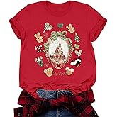 Christmas Shirts for Women Christmas Tree Graphic T Shirt Magical Holiday Xmas Tee Top