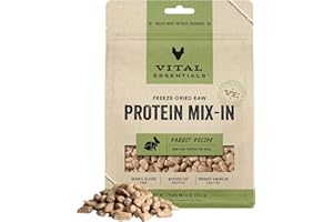 Vital Essentials Freeze Dried Raw Protein Mix-in Dog Food Topper, Rabbit Mini Nibs Topper for Dogs, 6 oz