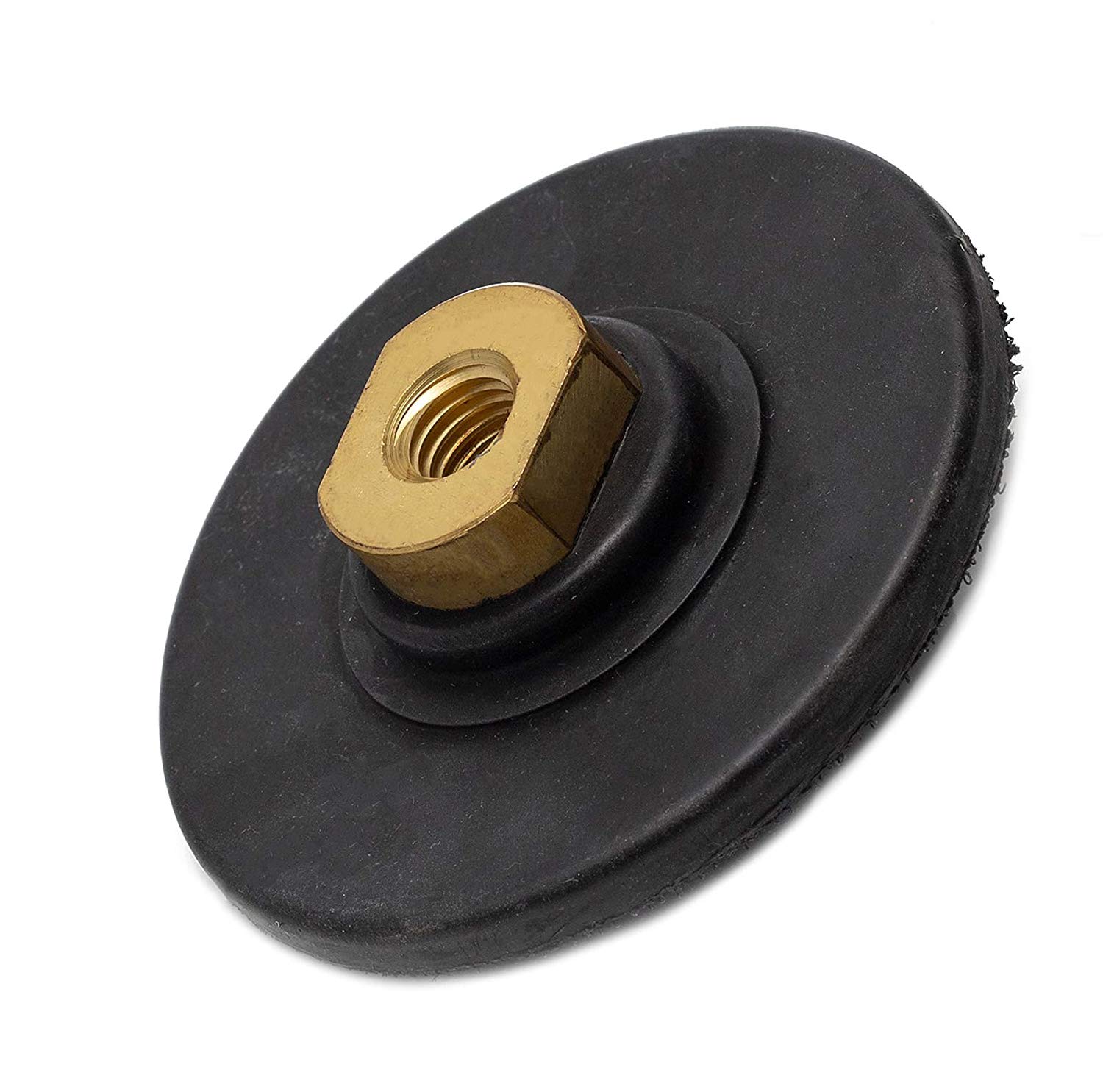 Glass Polish 4 inch (100mm) Heavy Duty Backing Pad with M14x2 Thread, Hook and Loop, Semi-Rigid Backer with water feed hole - GP12725