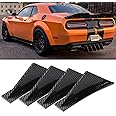 JMTBNO Carbon Fiber Rear Bumper Diffuser Lip Splitter Shark Fins Curved Spoiler Lip Wing Splitter 4pcs