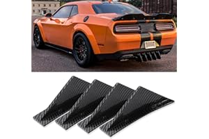 JMTBNO Carbon Fiber Rear Bumper Diffuser Lip Splitter Shark Fins Curved Spoiler Lip Wing Splitter 4pcs