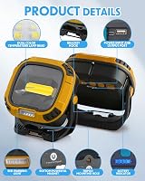 MOXTOYU 50W LED Rechargeable Work Light 4500LM 6 Modes Waterproof USB view 4