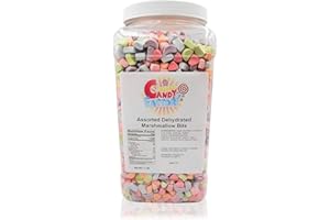 Sarah's Candy Factory Assorted Dehydrated Marshmallow Bits in Jar, 1lb PACK 1