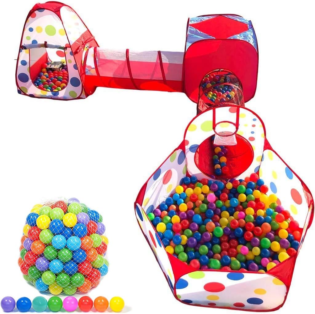 5Piece Ball Pit for Toddlers, Crawl Tunnel, and Pop Up