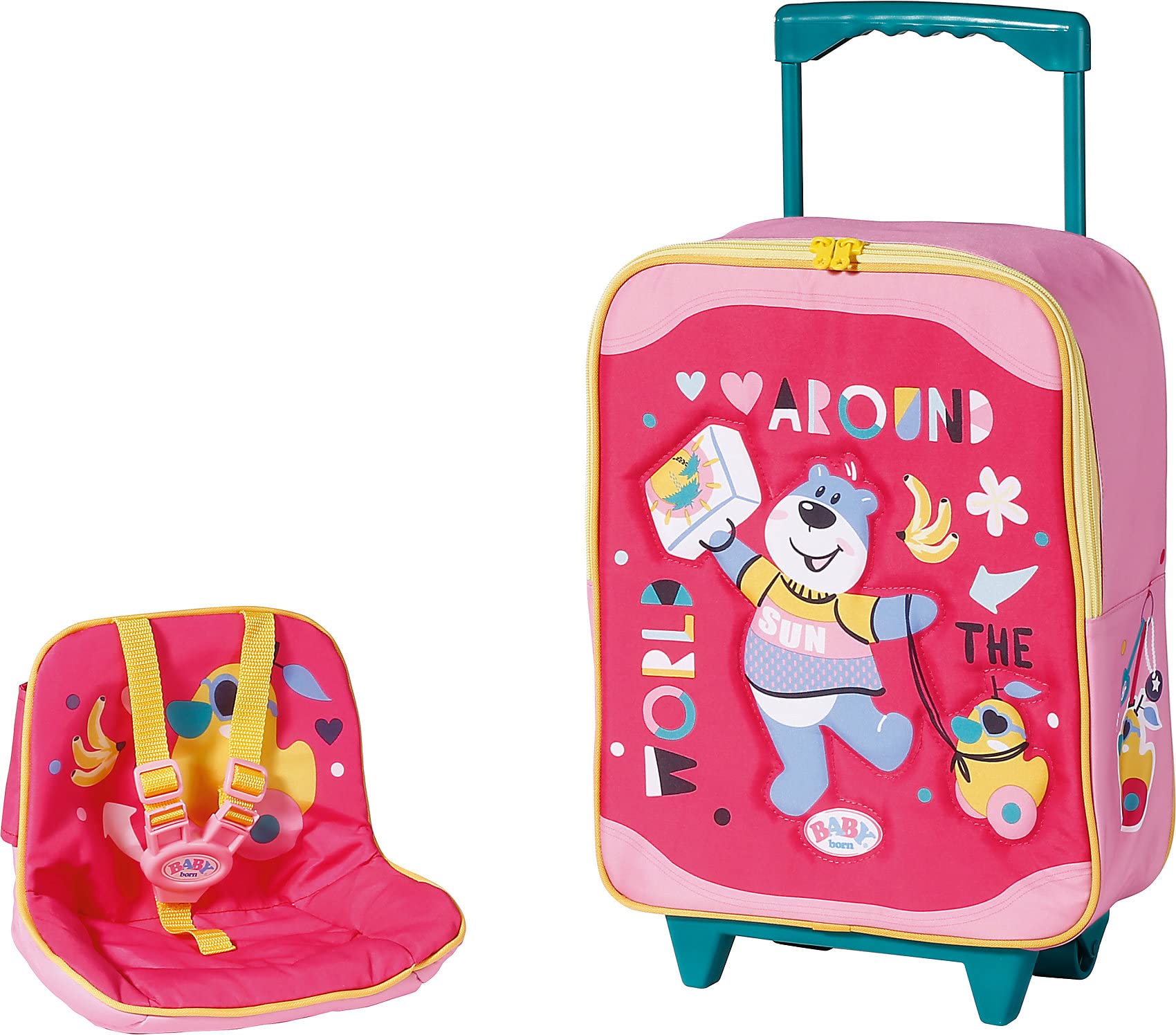 BABY born Zapf Creation Holiday 828441 Trolley with Doll Seat Doll Accessories Pink/Multi-Coloured