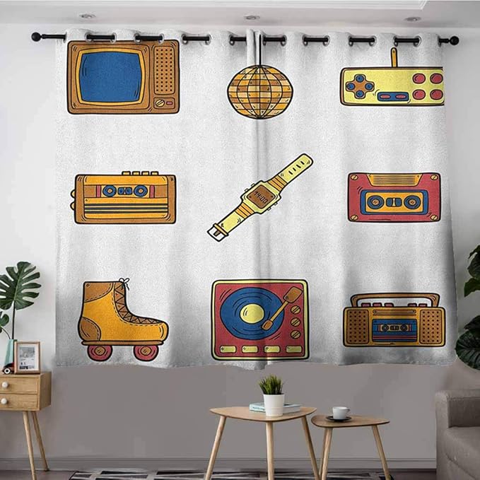 VIVIDX - Cortinas sencillas con ilustración de dibujos animados de los