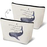 MKGRXZCW Whale Shark Christian Makeup Bag Gifts for Women, Isaiah 43:2 Bible Verse Cosmetic Bag Travel Toiletry Bag, Religious Gifts for Women Zipper Makeup Pouch