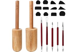 GeryVtee Cup Pottery Molds 3 Pcs Plaster Molds Create Pottery Mug Vases with 12 Pcs Mug Handle Forms Pottery Shaping Tool Assist in Hand Building Clay Mugs