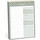 To Do List NotePad, Aesthetic To Do List Notebook for Work With 52 Sheet For Daily Tasks and Goal Setting, Undated Daily Planner Perfect for Office, Home and School Supplies - Mint Checkered