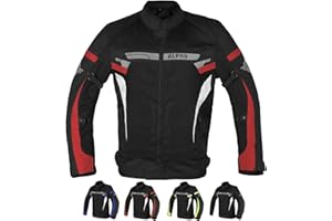 ALPHA CYCLE GEAR BREATHABLE BIKERS RIDING PROTECTION MOTORCYCLE JACKET MESH CE ARMORED (RED SPARROW, LARGE)