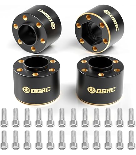 4 Poids En Laiton Pour Roues Hexagonales RC - Adaptateur Élargisseur 15mm - 1/10 Crawler 1.9/2.2 Pouces - Axial SCX10 TRX4