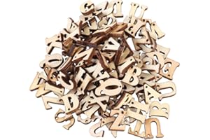 100Pcs Wooden Alphabet Letters Number DIY Button Embellishments for Crafting Scrapbooking Letters Nice