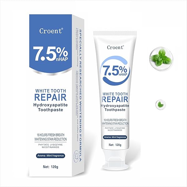 HYDROXYAPATITE TOOTHPASTE, ENAMEL PROTECTION AND FRESH BREATH, FLUORIDE FREE HIDROXIAPATITA TOOTHPASTE FOR SENSITIVE TEETH.
