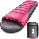Trail Alpine 400 Hooded Sleeping Bag 0C -10C 2 Way Zipper Pink