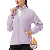Pioneer Camp Women's Lightweight Fleece Jacket Full Zip Polar Soft Warm Winter Coat Antistatic Outwear with Zipper Pockets