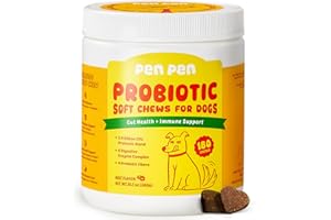 PENPEN Probiotics for Dogs, Dogs Probiotics for Digestive Health, Multi-Probiotic and Enzyme Blend Promote Gut Health & Immune Support, Eases Sensitive Stomachs - Beef Flavor, 180 Soft Chews