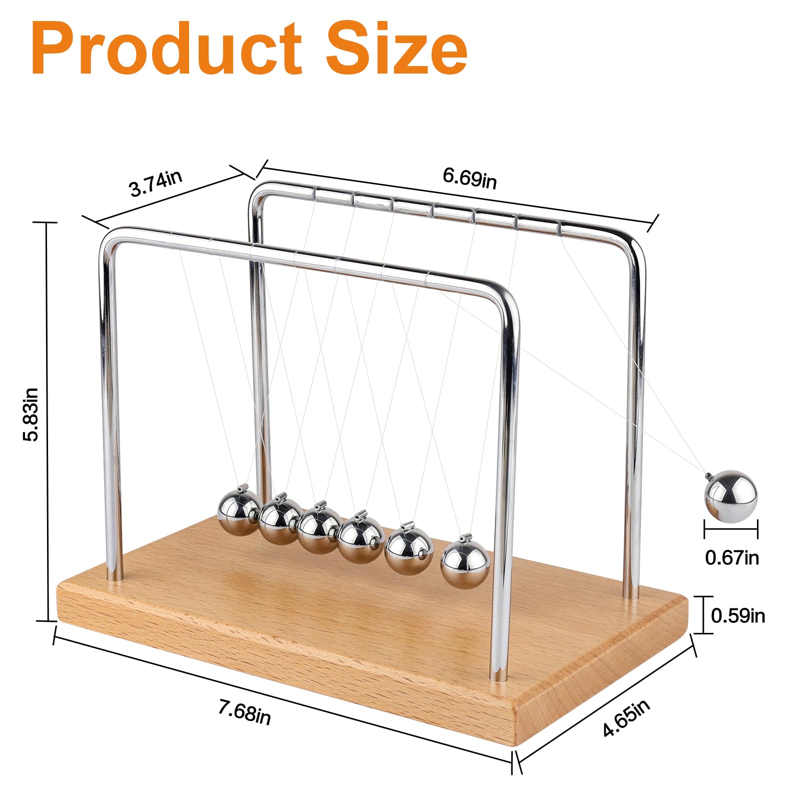 Newton's Cradle Balance Balls Fascinating Physics Gadget for Home and Office 7 Beads