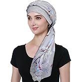Long Chiffon Scarf Head Coverings Chemo Cap for Women
