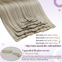 LaaVoo Clip in Hair Extensions Real Human Hair