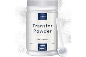 DTF Powder 450g/16oz White DTF Powder Adhesive, Upgrade DTF Transfer Powder with Super Adhesion, Waterproof and Durability for All Fabric, DTF Hot Melt Adhesive Powder for All DTF Printers - by Tenee