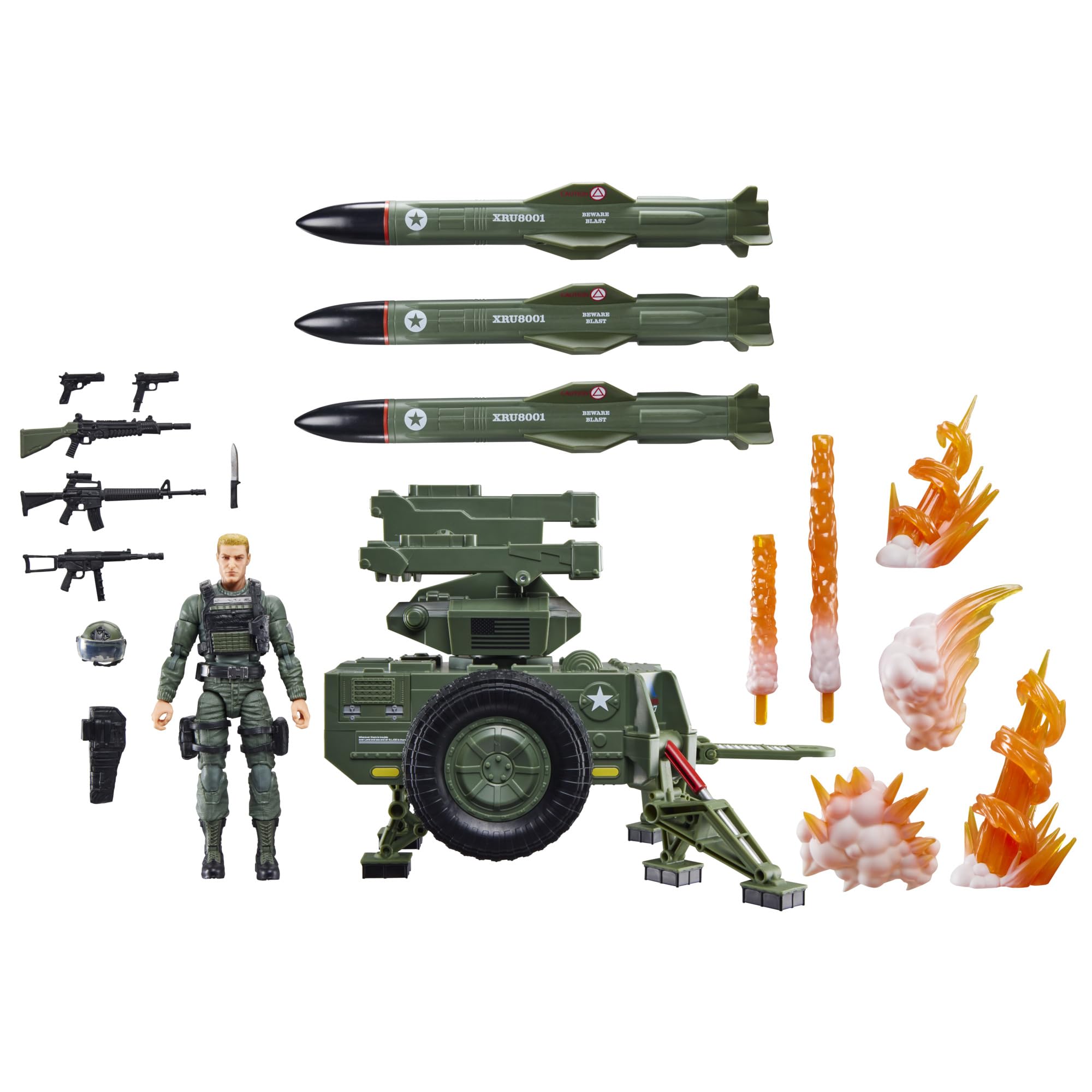 Photo 1 of G.I. Joe Classified Series #182, Clayton “Hawk” Abernathy with M.M.S. (Mobile Missile System) Towable Vehicle, Collectible 6 Inch Action Figure Set
