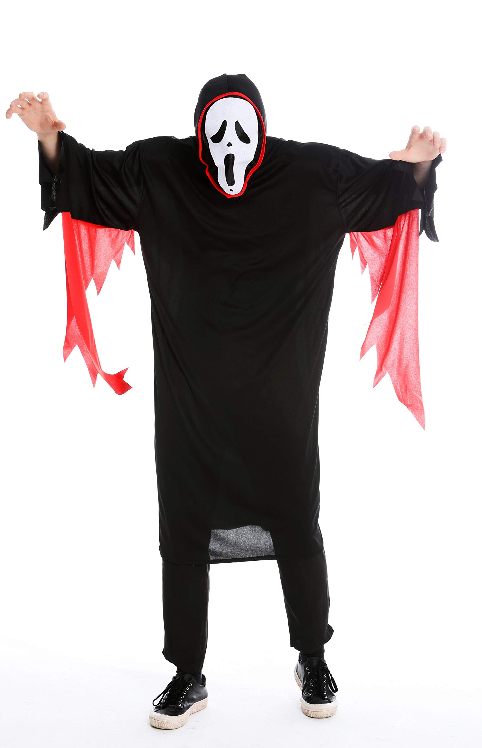 dressmeup - M-0001- M/L Costume Men Women Unisex Halloween Fancy Dress Ghost Phantom Serial killer Edvard Munch Scream Size M/L