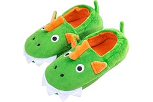 BROMZ Kids Slippers Cute Animal Cartoon Shoes Boys Girls Slip-on House Slippers with Memory Foam Plush Warm Winter Home Slippers