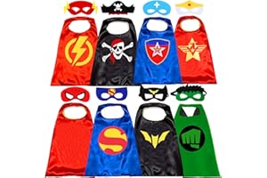 NUGERIAZ Superhero Capes and Masks for Halloween Cosplay Double Side Toy For Kids Best Gifts Yellow