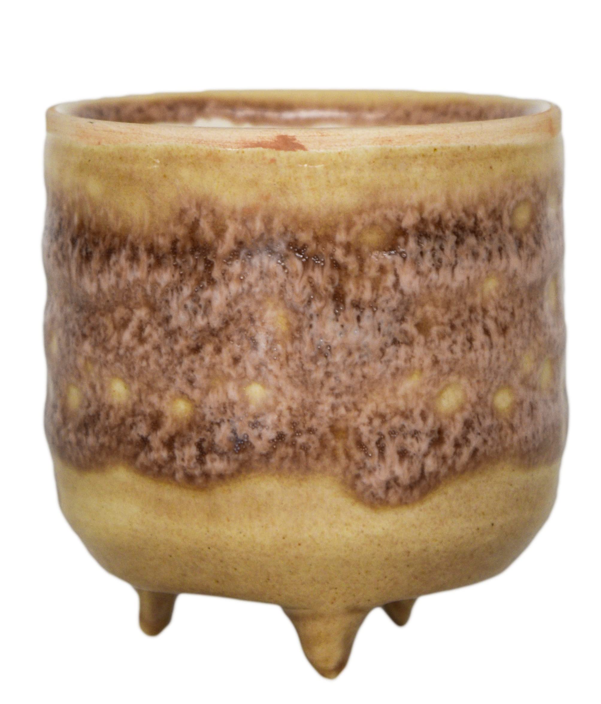 Ivyline Indoor Morganite Reactive Glaze Cacti Planter with Foot, H7 x W7 x D7cm