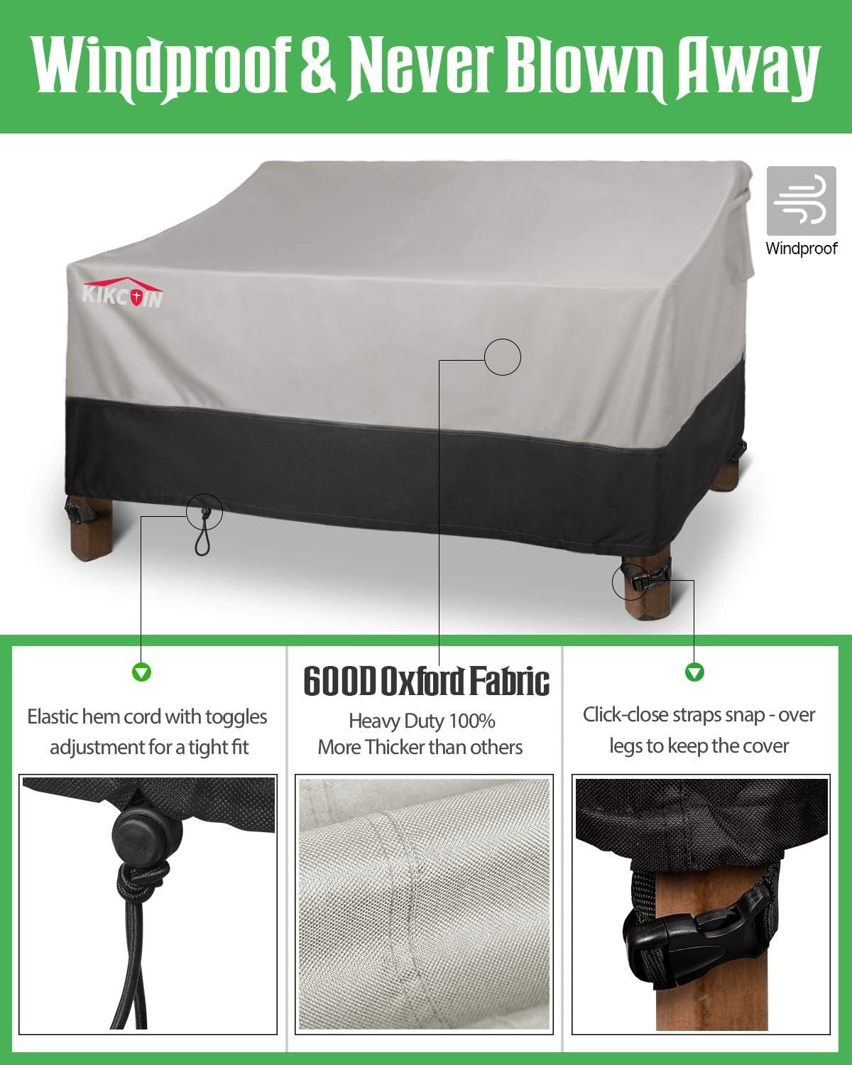 buy outdoor furniture covers on Patio Furniture Accessories Fade Resistant Patio Loveseat Cover 58 With 2 Pack Outdoor Chair Covers 35 Grey Black 600d Heavy Duty Waterproof Patio Furniture Cover With Air Vents For All Weather Patio