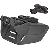 FIDLOCK Pinclip Saddle Bag + Base, Compact, Magnetic Bike Bag, S | Magnetic-mechanical lock, wobble-free fit, universal saddle rail mount, lightweight small-bag/action cam support