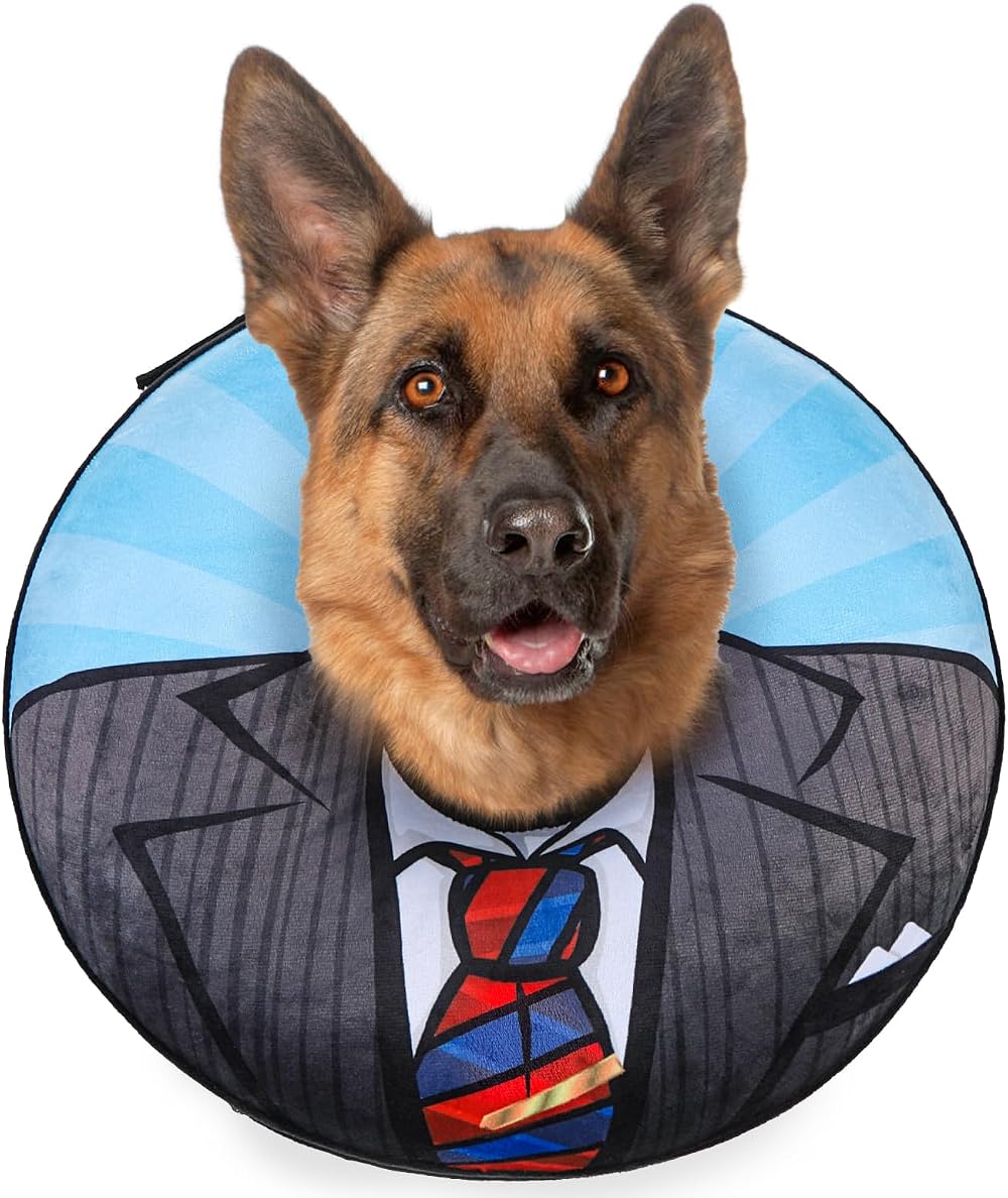 BEAUTYZOO Inflatable Dog Cone Collar Large, Soft Donut Neck Recovery