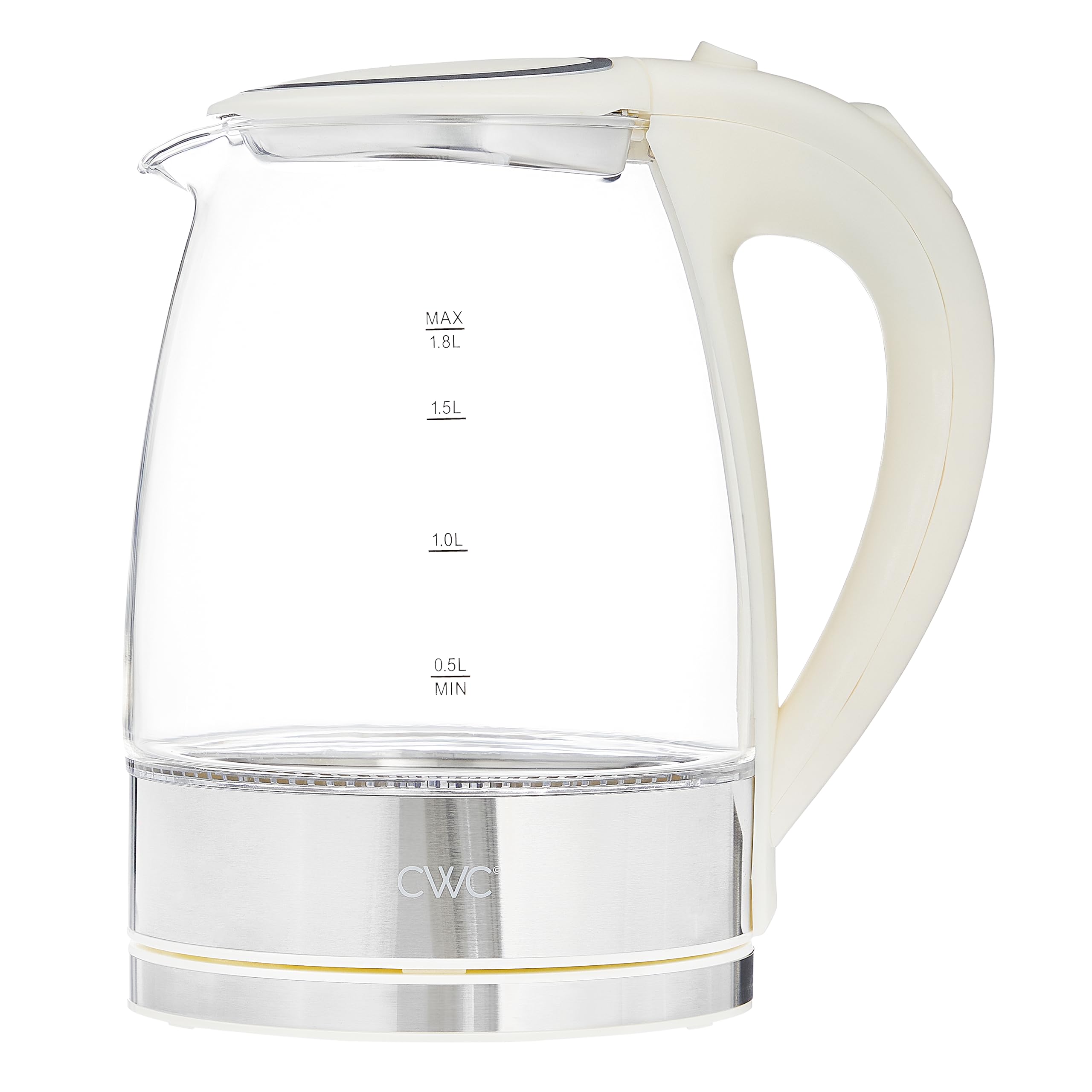 Photo 1 of COOK WITH COLOR Electric Tea Kettle, 1.8L Cordless Hot Water Boiler, 1200W Rapid Boil, Auto Shutoff & Boil Dry Protection, BPA-Free, Sleek Countertop Design, Cream