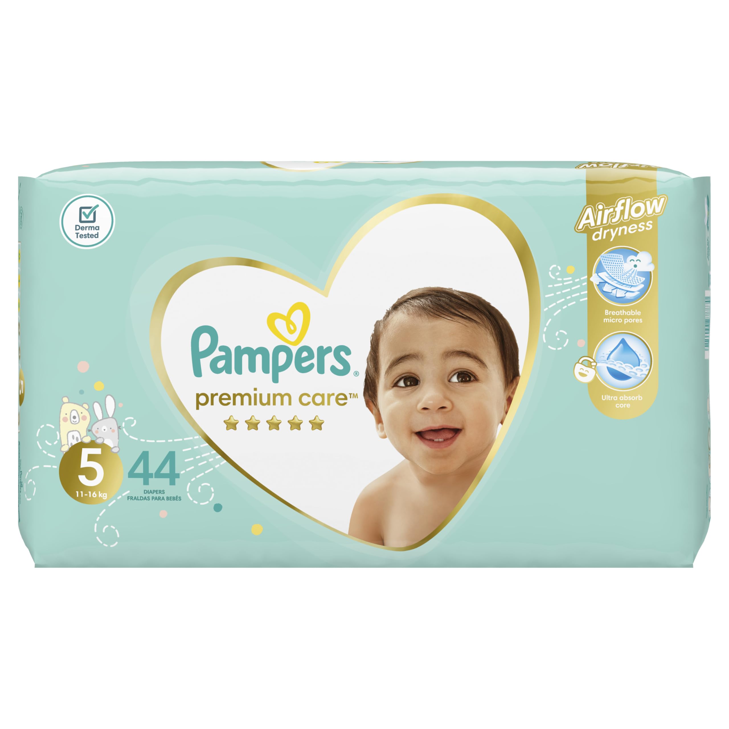 Pampers Premium Care Care, 5, 11 – 18 kg 5 44pc Value (S) – Diapers (5, 11 – 18 kg)