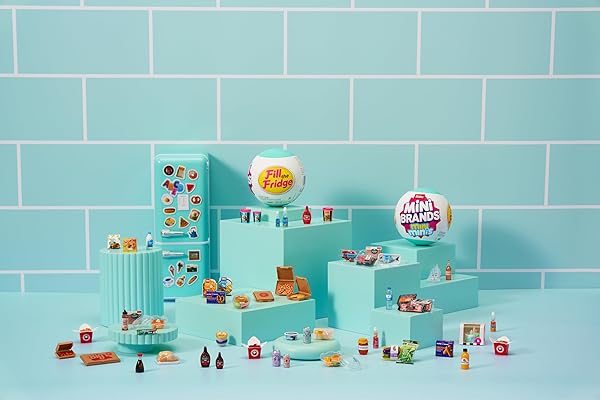 MINI BRANDS FILL THE FRIDGE PLAYSET W/UV LIGHT BY ZURU, COLLECTIBLES, DIY, RESIN PLAY, EXCLUSIVE RECIPE, NOT EDIBLE, 8+