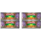 Genova Premium Yellowfin Tuna Can, Garlic Tuscan Herb Olive Oil, 5 oz, 4-Pk | Solid Light, Wild Caught, Hand-Filleted, Non-GMO, No Preservatives, High Protein, Omega-3, Keto, Great on Pasta