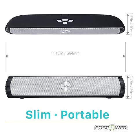 FosPower [BTS20 Altavoz portátil inalámbrico Bluetooth 3.0 ...