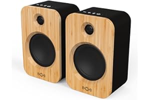 House of Marley Get Together Duo, Powerful Bookshelf Speakers with Wireless Bluetooth Connectivity and Sustainable Materials