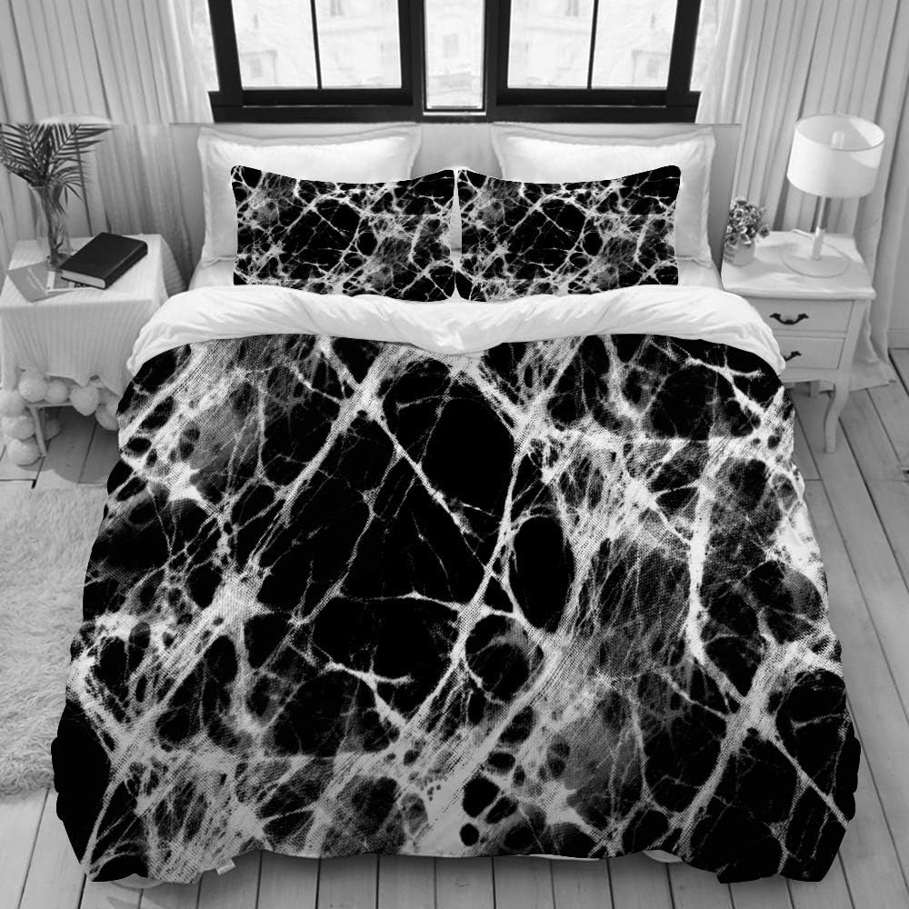 tartiny duvet cover set black white texture seamless batik pattern decorative 3 piece bedding set with 2 pillow shams amazon co uk kitchen home tartiny duvet cover set black white