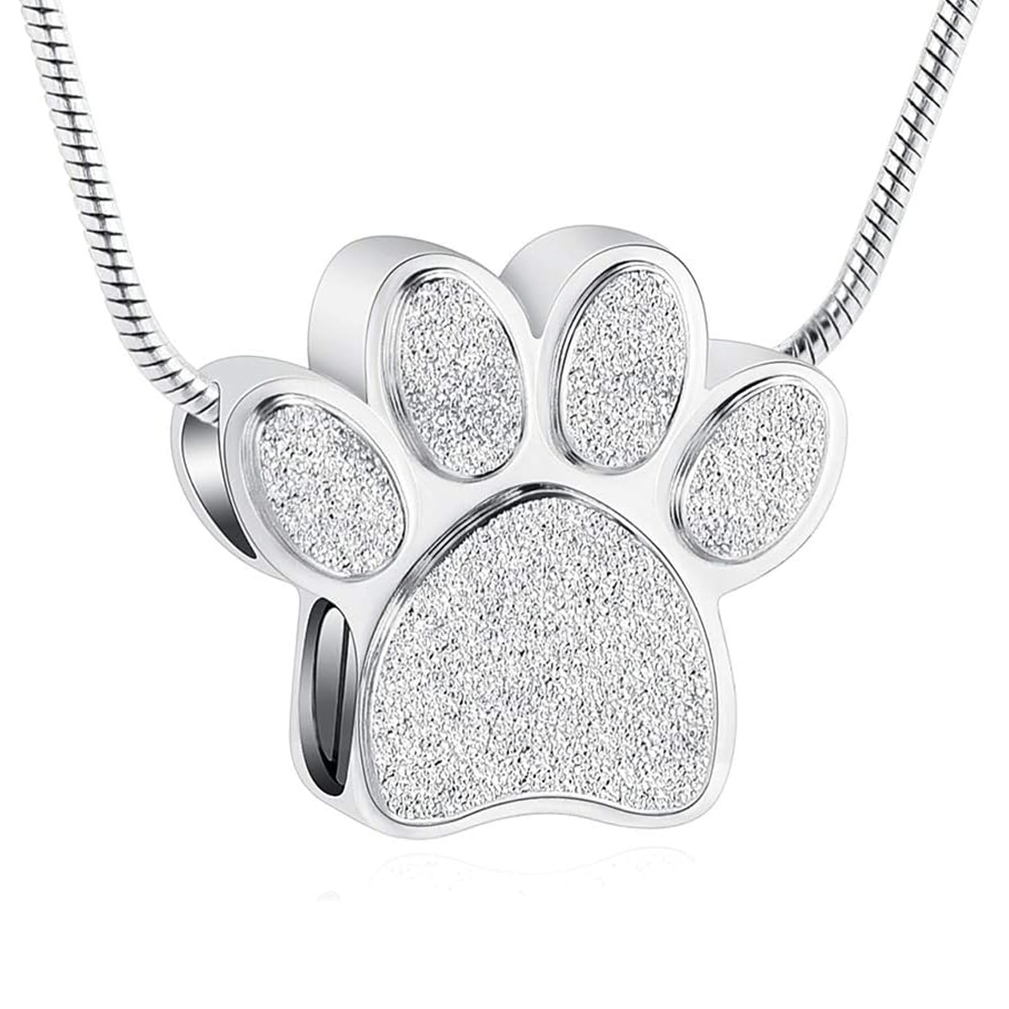 VCCWYQK Paw Print Urn Necklace for Ashes for Cat Dog Cremation Jewelry for Ashes Urn Necklace Keepsake Jewelry for Man/Women Ashes Memorial Gifts