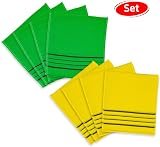 OKIEOKIE 8PCS Korean Exfoliating Washcloth - Green & Yellow Towel Set view 2