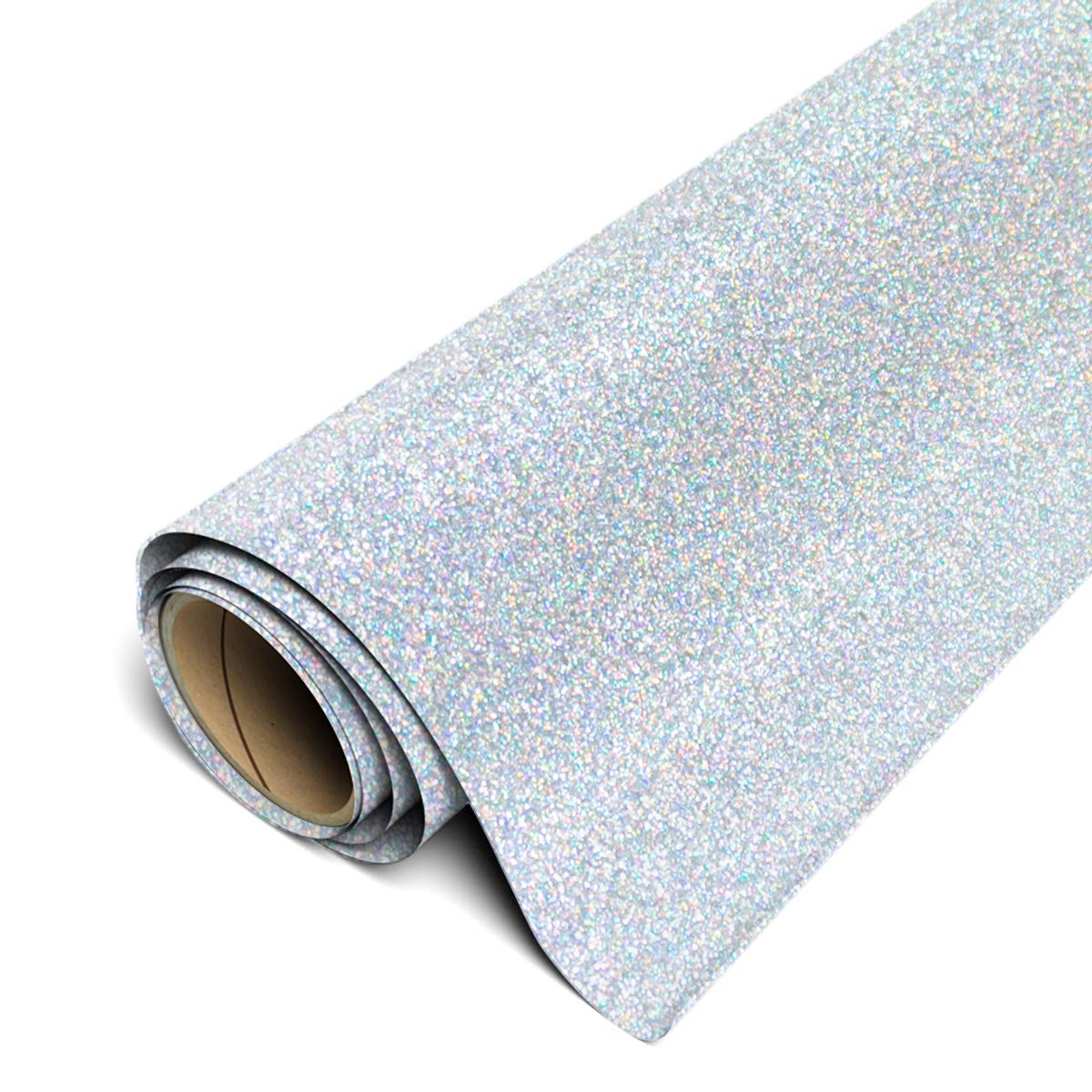 Siser Glitter HTV 11.8"x5ft Roll - Iron on Heat Transfer Vinyl (Silver Confetti)