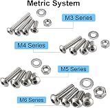 FandWay 304 Stainless Steel Bolts Nuts Set M3 M4 M5 M6 Button Head Screws view 3