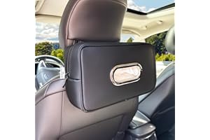 Noaman Upgraded Large Car Tissue Holder Premium PU Leather Tissues Box Cover Backseat Rectangular Napkin Holder for Car Fits 