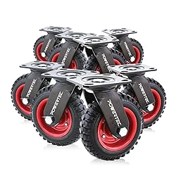 POWERTEC 6 Inch Caster Wheels Set of 8, Heavy Duty
