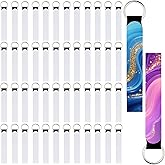 MAQUITA 50 Pieces Sublimation Blank Wristlet Lanyards with Lipstick Holder Keychains, Blank Neoprene Wristlet Lanyards Strap for Heat Transfer Craft DIY