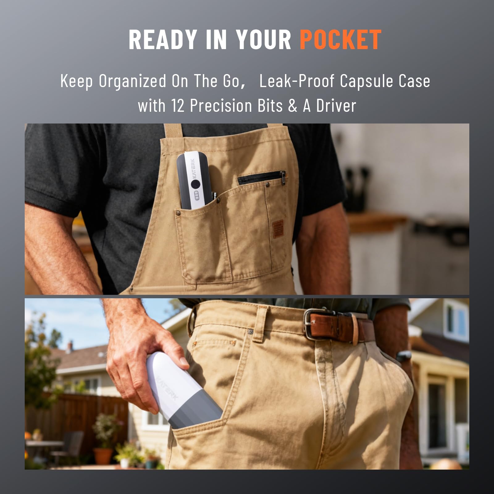 Katerk Electric Screwdriver Set 4v Rechargeable, Cordless Screwdriver 12 S2 Steel Bits, 1500mah USB-C, 3 Torque Settings & Led Light, Portable Power Screw For Furniture Assembly Diy Repair - White