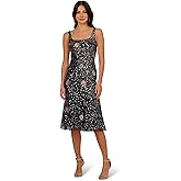 Adrianna Papell Womens Bead Flounce Hem Dress